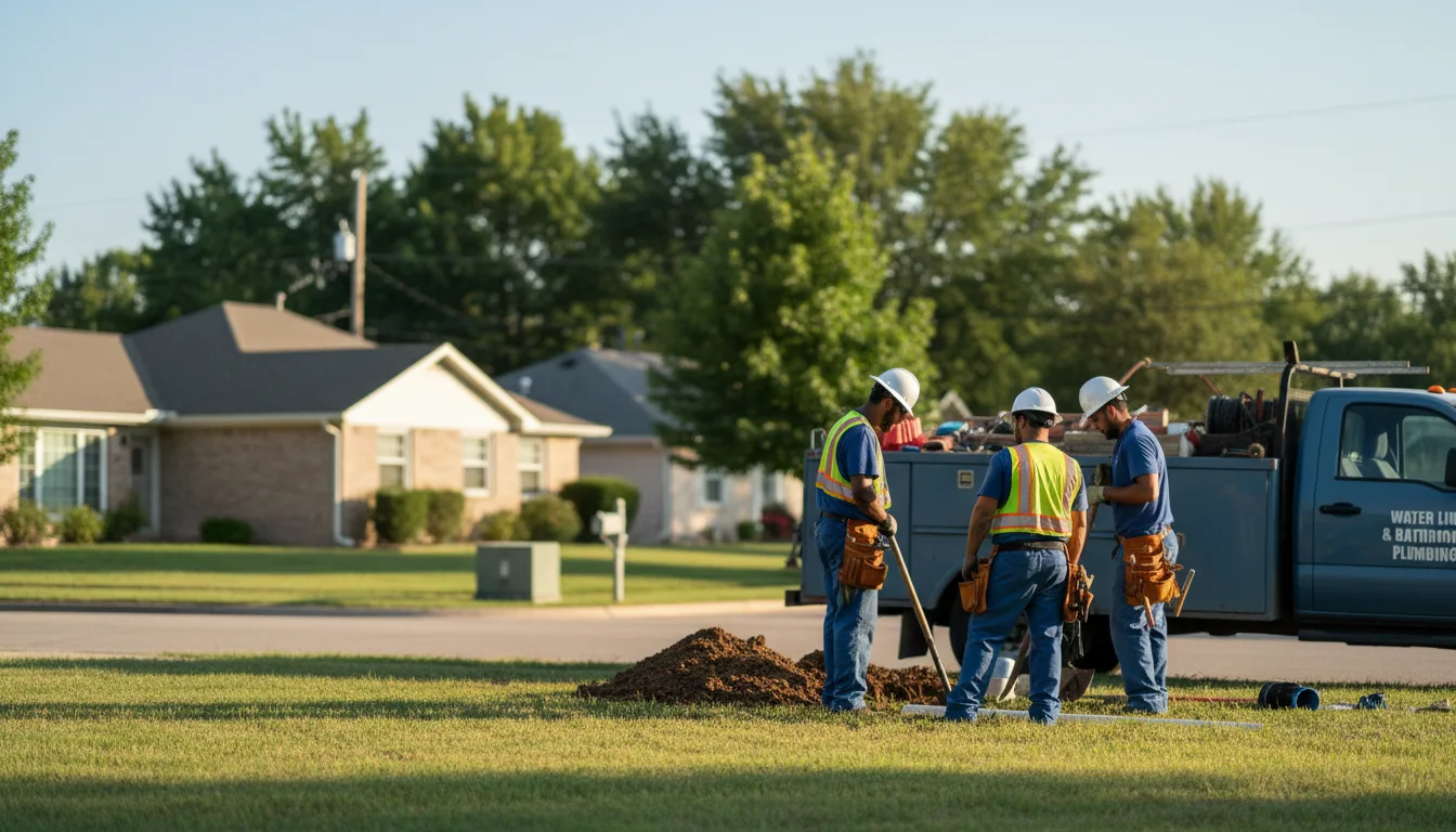 Residential water line and bathroom plumbing service in Kaufman, TX